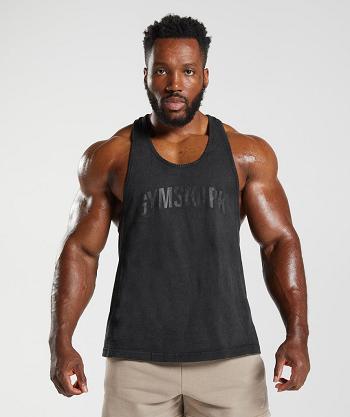 Gymshark Power Washed Muške Stringers Crne | HR 2596AHK